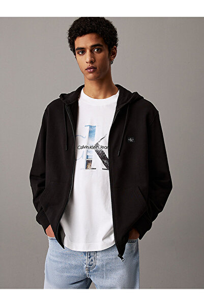 Calvin Klein Men's Woven Label Zip Sweatshirt