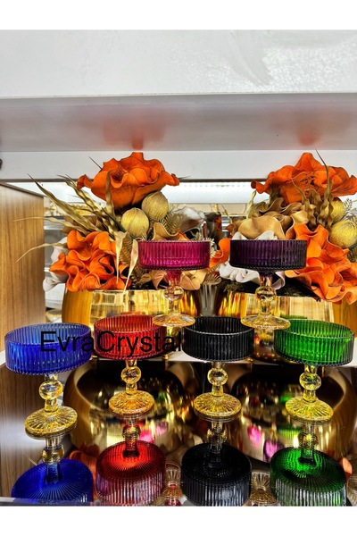 EVRA 6 Adet Ayaklı Cam Kase Sunumluk Şekerlik Dondurma