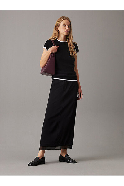 Calvin Klein Kadın Sheer Panel Layer Etek