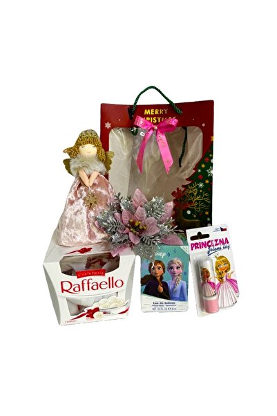 velve Pachet Merry Christmas, praline Raffaello 150gr, Apa de toaleta Frozen 30ml, balsam de buze