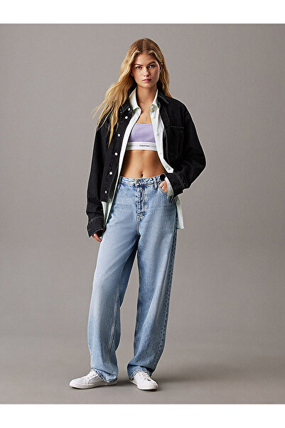 Calvin Klein Women's Cropped Dad Denim Shirt