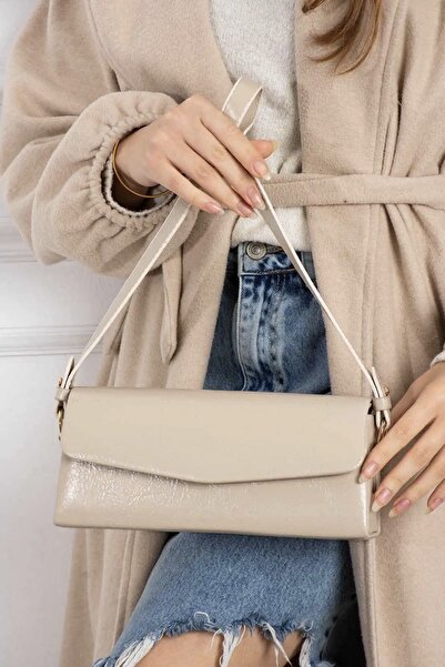 Grsbags Δερμάτινη μικρή γυναικεία τσάντα χειρός και ώμου από δέρμα μπαγκέτας