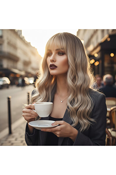 ALVERA COLLECTION شعر مستعار قصير من الألياف الاصطناعية من دالي / بني / بلاتي...