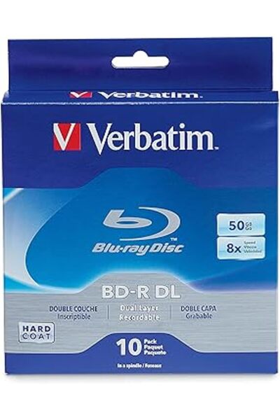 Blu-ray أقراص BD-R DL سعة 50 جيجابايت، 8 أقراص Blu-ray - عبوة من 10 أقراص تحمل العلامة التجارية