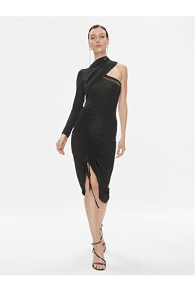 Just Cavalli Γυναικείο φόρεμα κοκτέιλ 75PAO9A7 Μαύρο