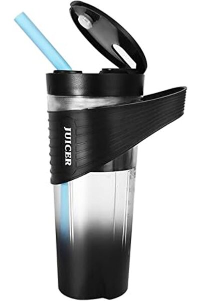 Generic خلاط محمول، سعة 530 مل، غطاء مانع للتسرب وفوهة شرب، قابل لإعادة الشحن...