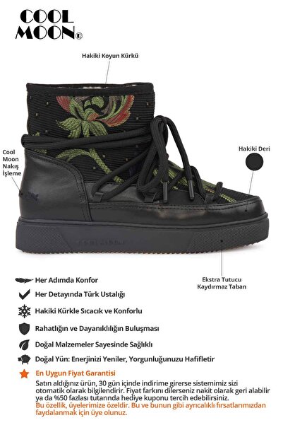 Cool Moon İçi Hakiki Kürk Kadın Bot 355110