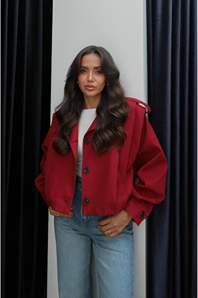 Havoş Бургундия Belushi яке с яка и еполети