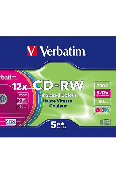 Generic 1x5 CDRW 80 700MB 10x Speed Colour Slim