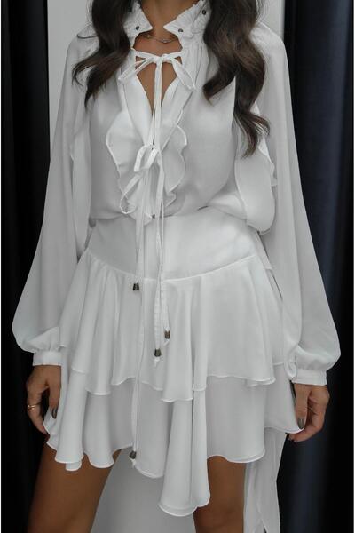 Havoş Fusta asimetrică cu straturi albe