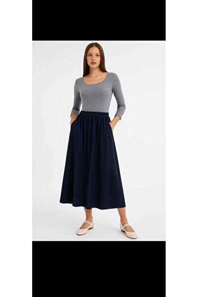 ALMİNA Scuba Kiloch Skirt with Pockets