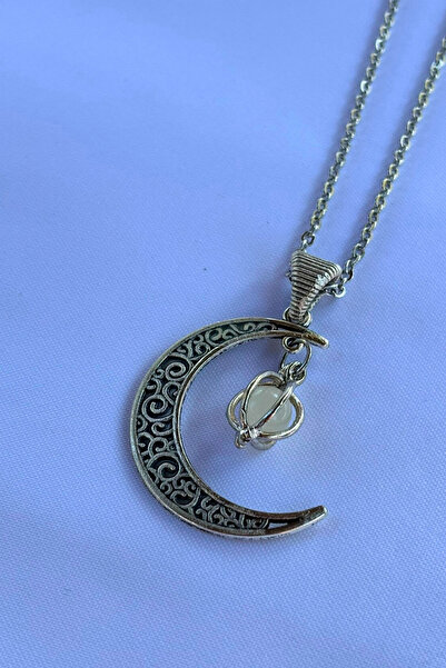 Begondio Ay El İşçiliği Paslanmaz Çelik Zincir Kadın Kolye