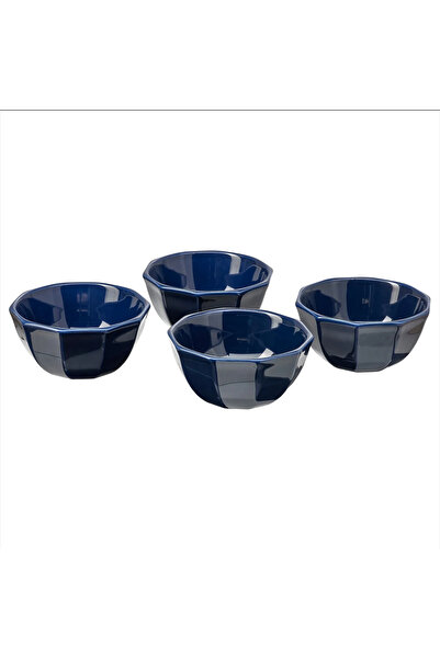IKEA Strimmig Ceramic Bowl Set, Blue, 15 Cm, 4 Pieces
