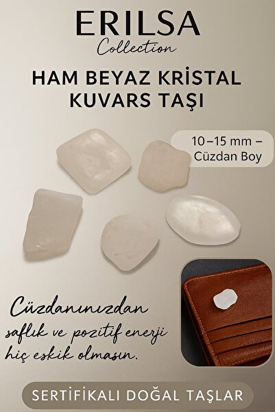 Erilsa Sertifikalı Doğal Beyaz Ham Kristal Kuvars Taşı Kütle 10-15 mm – Saflı...