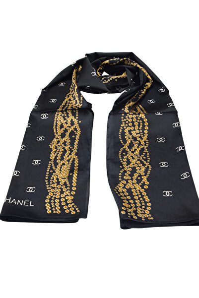 PİRAMİT C DESEN İNCİLİ MODEL VUAL İPEK ŞAL SİYAH