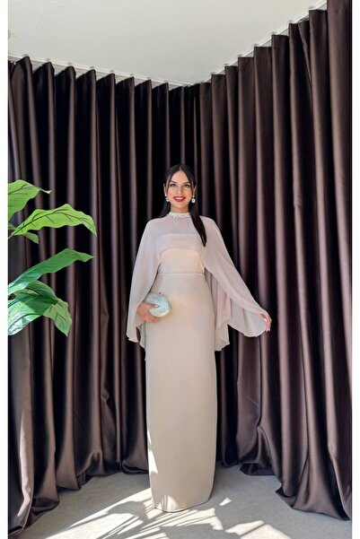 zoezoe Alesta Tül Detaylı Tasarım Uzun Elbise