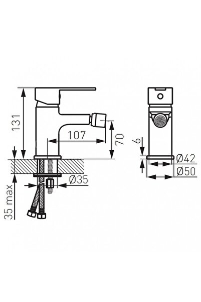FERRO Baterie stativa bideu Savio