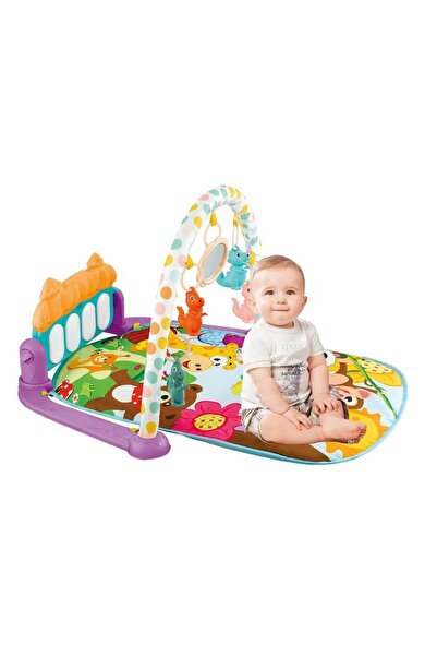VALA 4-в-1 бебешки център за занимания, музикална постелка, креативни и интер...