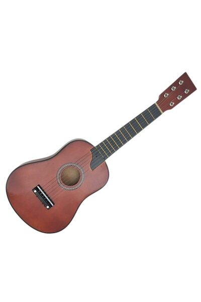 LEIBOO Chitara pentru Copii, din Lemn si Plastic, 6 corzi metalice, 63 cm, Brown