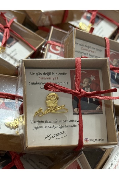 cacatasarım Atatürk Yaka Rozeti 30 Adet 29 Ekim Cumhuriyet Bayramı Öğretmenle...