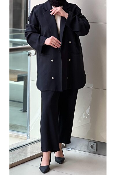 Tığ Triko Basic Cekert Trouser Suit-5023