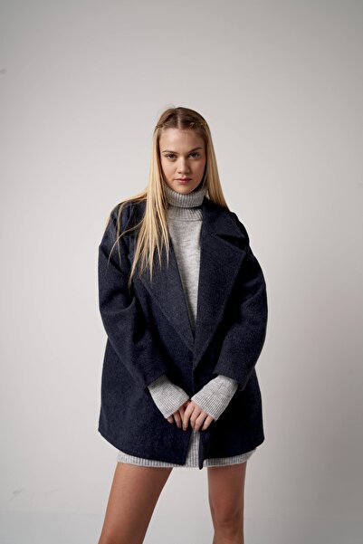 Ambar Kaşe Kaban Lacivert