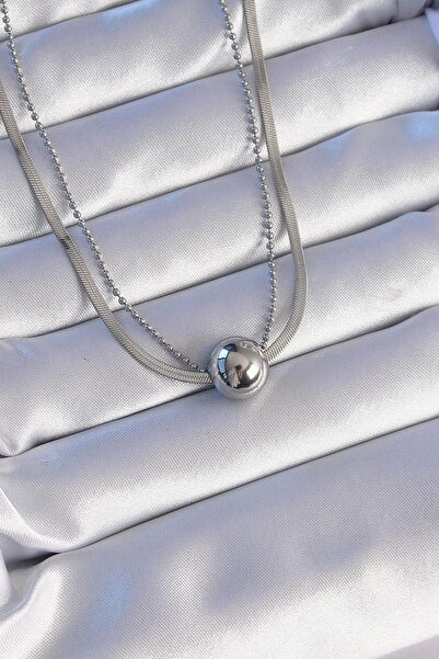 Inure Jewelry 316L الصلب سلسلة مزدوجة فضية اللون الكعوب النموذج الإيطالي قلادة