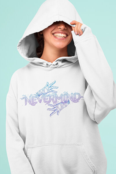NEVERMIND oversized Σχέδιο με τύπωμα Φούτερ με κουκούλα Unisex