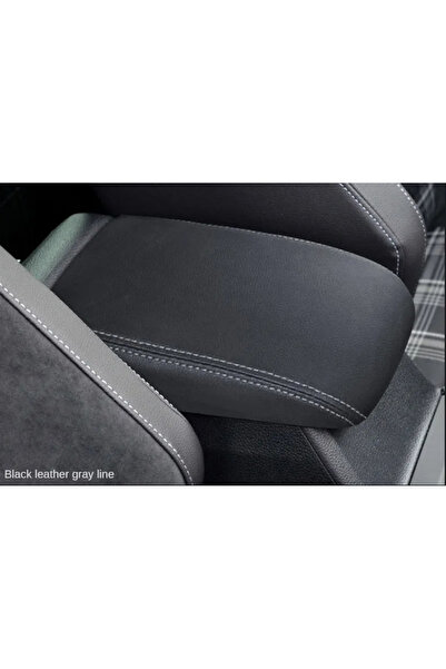 choice2 Gray Line New PU Leather Car Armrest Box Center Cole Lid Armrest Cove...