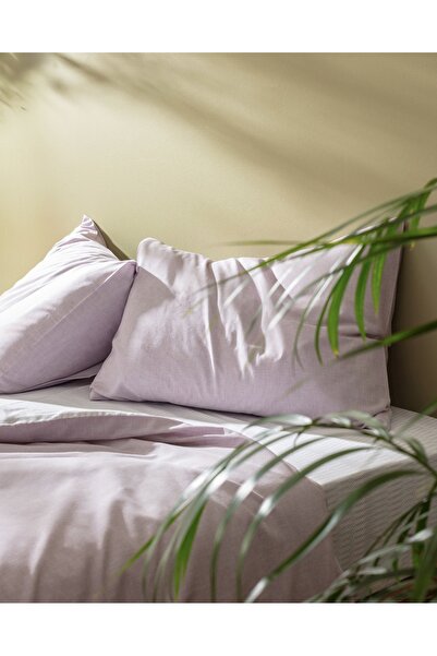 Madame Coco Delrico Cotton Double Printed Duvet Cover Set - Lilac