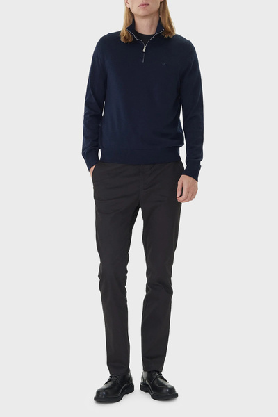 Calvin Klein Yünlü Regular Fit Yarım Fermuarlı Dik Yaka Kazak LV04LD318GCEF Erkek KAZAK LV04LD318G C