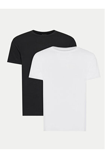 Karl Lagerfeld Σετ 2 ανδρικών μπλουζών A1M47097 Λευκό, Μαύρο