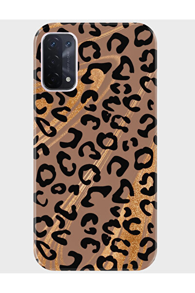 Duadan Oppo A74 Kılıf Baskılı Silikon ve Telefon Tutucu - leopar