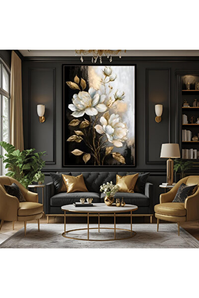 Markazip Siyah Metal Çerçeveli Kanvas Tablo 70x100cm EYL100-K-S