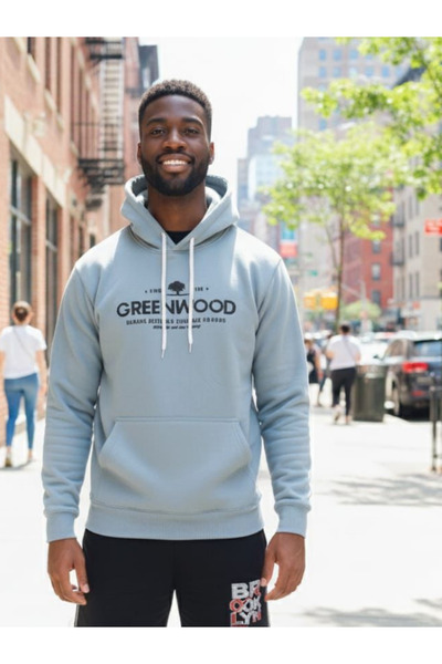 BERNEO Unisex Φούτερ με κουκούλα με λεπτομέρεια 3-νήματος και τσέπη