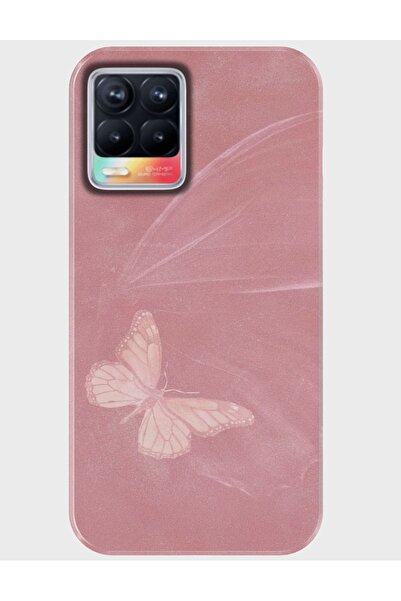 Duadan Realme 8 Kılıf Parlak Baskılı Silikon - pinkbutterfly