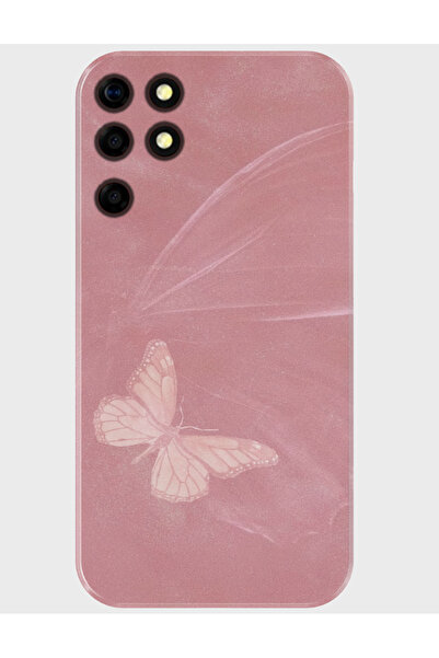 Reeder S19 Max Uyumlu Kılıf Baskılı Silikon ve Telefon Tutucu - pinkbutterfly