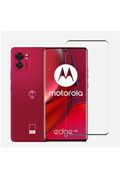 IMOBILE ACCESSORIES Tempered glass screen protector compatible with Motorola Edge 40 5G — Black edges