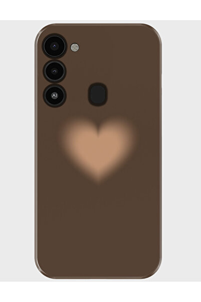 TECNO Spark 8c Kılıf Baskılı Silikon ve Telefon Tutucu - brownheart
