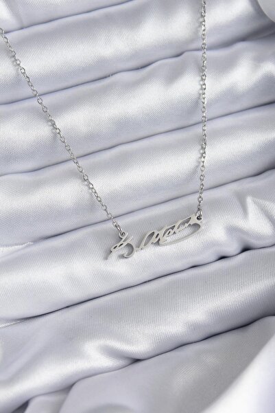 Inure Jewelry 316L الصلب سلسلة فضية اللون أتاتورك التوقيع الشكل قلادة المرأة