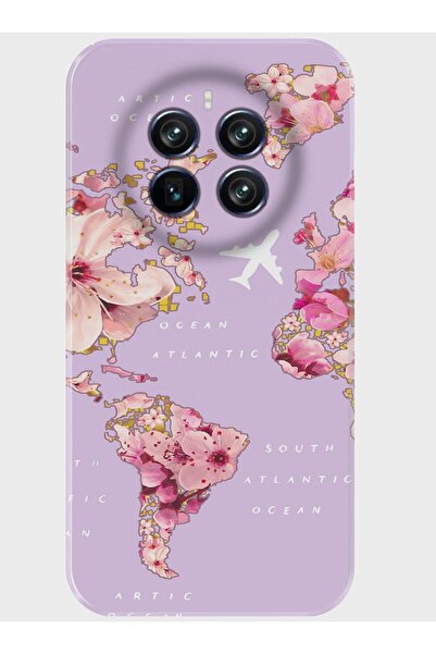 realme 12 Pro Kılıf Kamera Korumalı Baskılı Silikon Kapak - purplemap