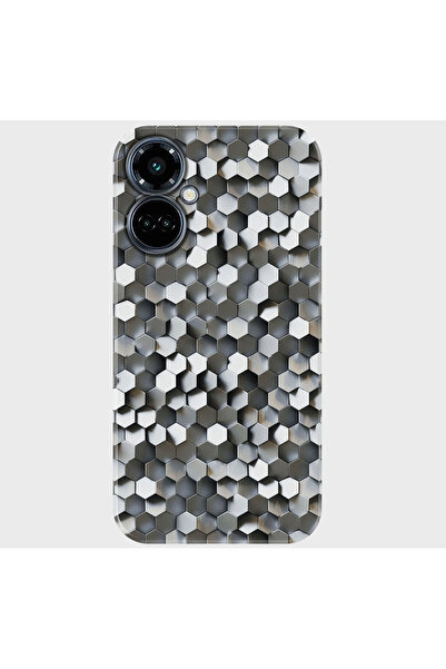 TECNO Camon 19 Pro Kılıf Kamera Korumalı Desenli Baskılı Silikon - gümüş