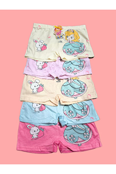 happy girls kız çocuk pamuklu renkli baskılı likralı boxer şort