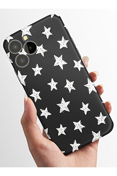 oukitel C21 Plus Kılıf Kamera Korumalı Baskılı Silikon Kapak Starsblack