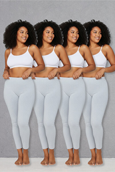 Lantliv 4 ADET Büyük Beden %100 Pamuklu Uzun Penye Tayt, Uzun Tayt, Büyük Beden Tayt, Pamuklu Tayt