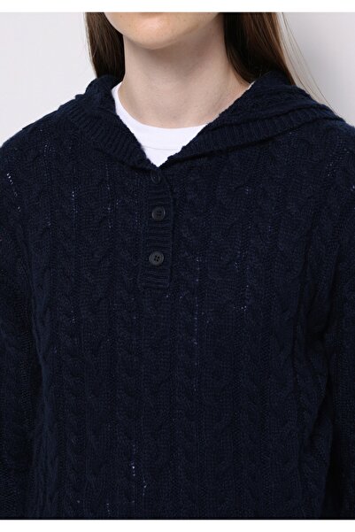 Colin's Regular Fit Kapüşonlu Düz Kadın Lacivert Kazak