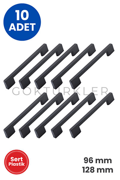 Muhtalif Markalar 10 Adet Siyah Mobilya Kulbu Seti Plastik Kapak & Çekmece Ku...