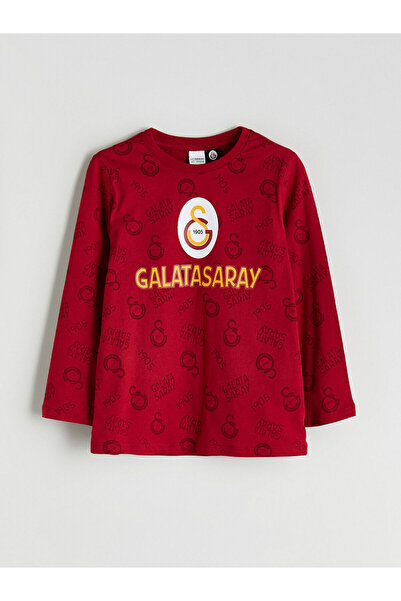 LC Waikiki Hilfa Yeni Sezon Bisiklet Yaka Baskılı Erkek Çocuk Pijama Takımı