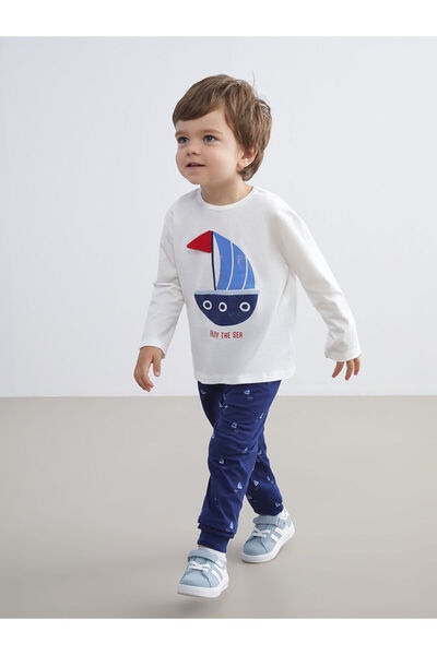 LC Waikiki بيجامة للأطفال الرضع مطبوعة برقبة دائرية