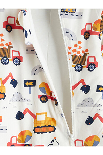 LC Waikiki Özmarka Yeni Sezon Bisiklet Yaka Uzun Kollu Baskılı Erkek Bebek Uyku Tulumu